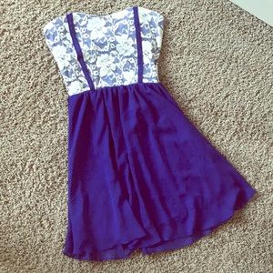 Blue strapless Dress